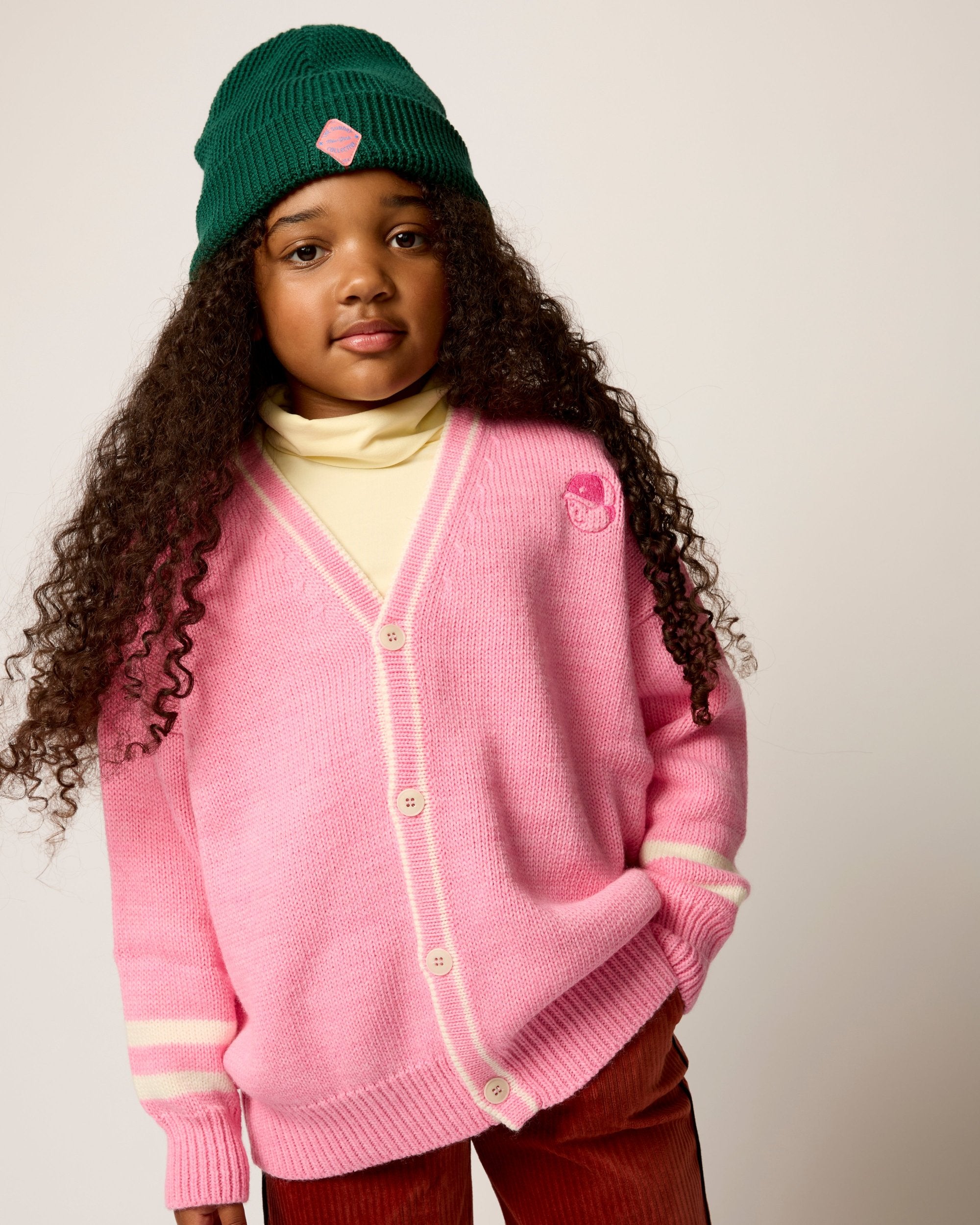 Wool Classroom Cardigan in Bubblegum Pink | Sweaters | The Sunday