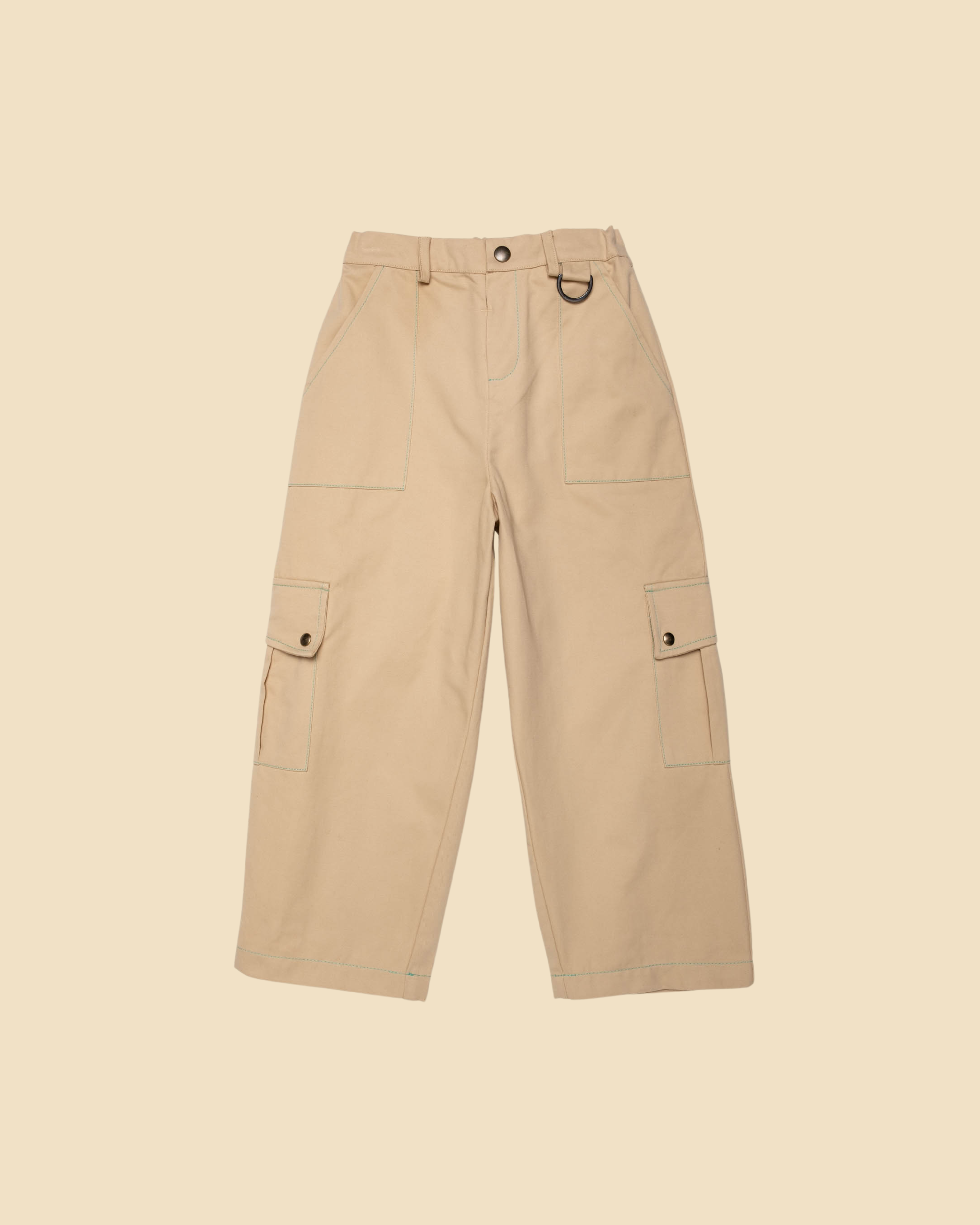 POPPY★GATHER RIBBON CARGO PANTS (KHAKI) GATHER RIBBON CARGO PANTS (KHAKI) – POPPY